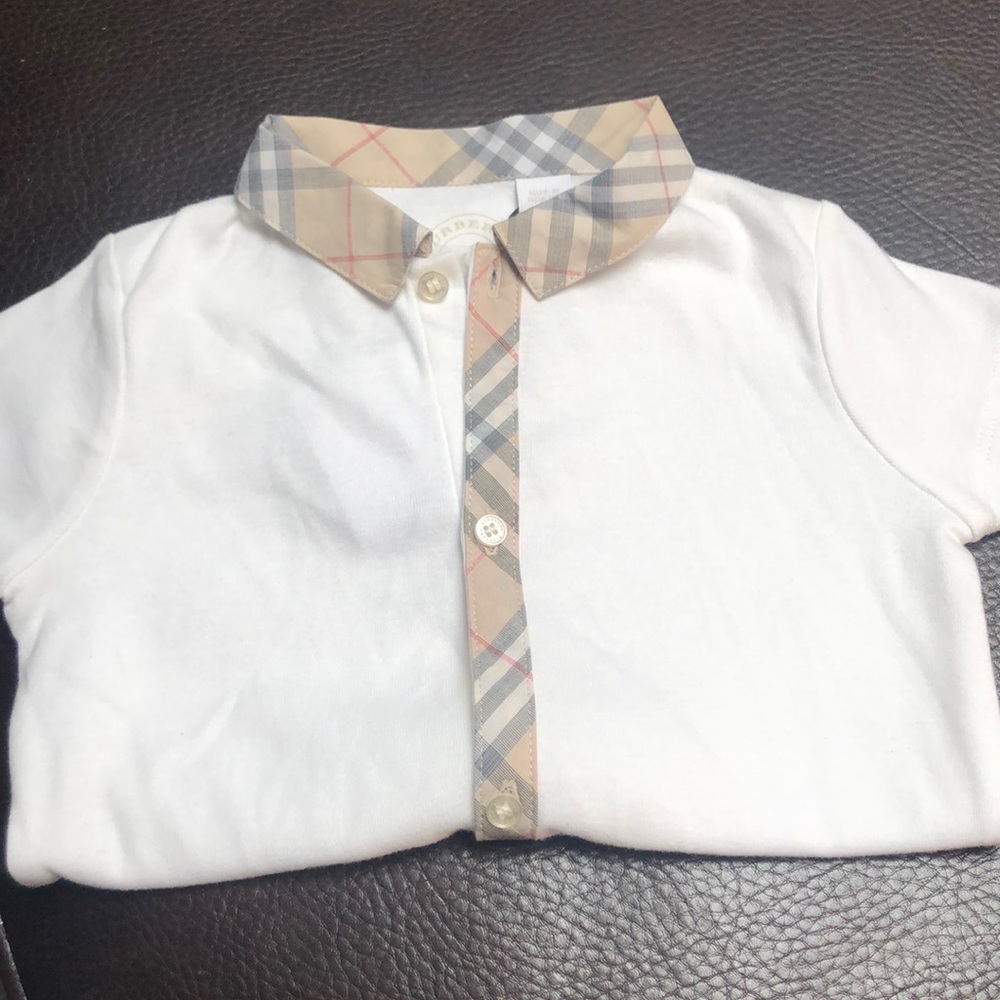 Boys Burberry Onesie Polo Shirt